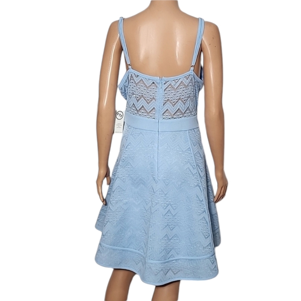 Fashion to figure Lace Fit and flare dress Blue Plus Size 1X NWT - Picture 6 of 16